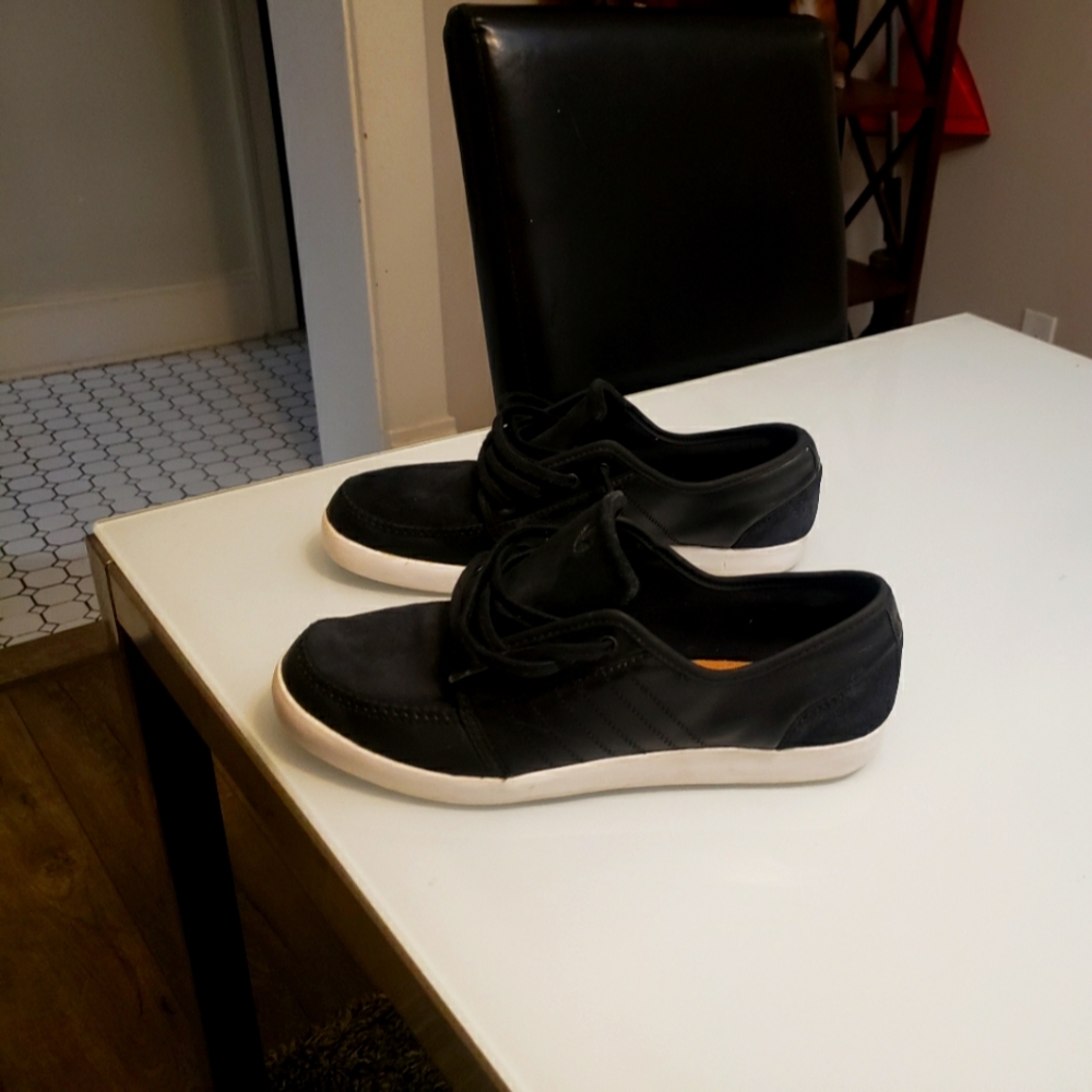 Black Adidas " deck" shoes size 10.5